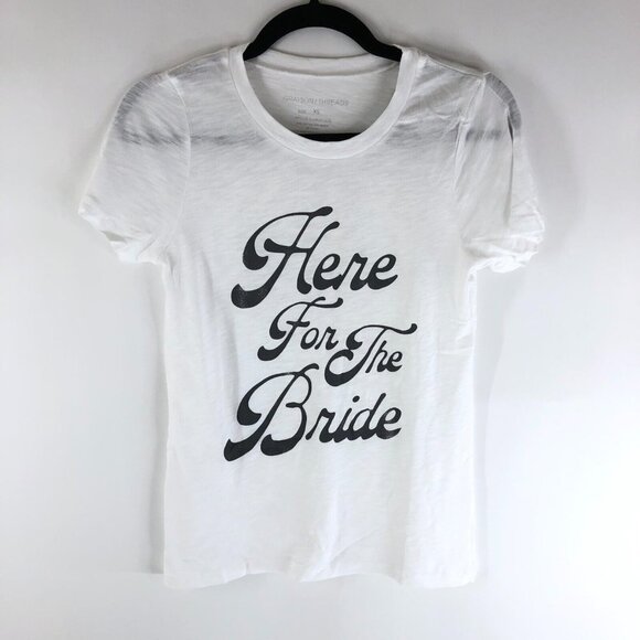 Grayson Threads Womens T Shirt Here For The Bride Short Sleeve White XL - Picture 1 of 3
